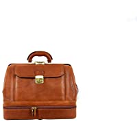 Made IN Italy - Cartera de Mano para Hombre Marrón Caoba